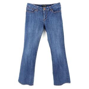 Seven7 Jeans Low Rise Flared Leg Women WAIST SIZE: 32 INCHES Blue‎ Stretch Denim